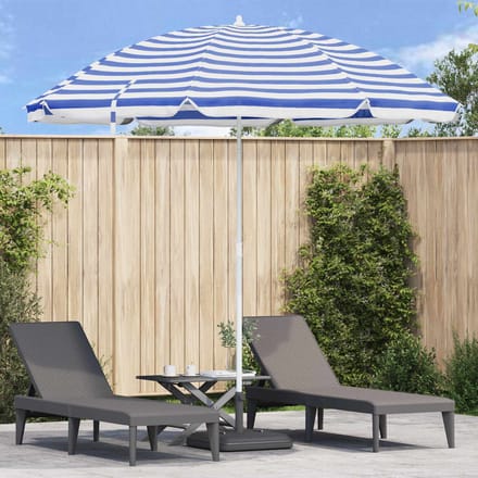 vidaXL - Strandparasol - Blauw - en - Wit - 263 - x - 263 - x - 272 - cm