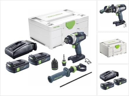 Festool TPC 18/4 I-Basic accu klopboormachine 18 V 75 Nm borstelloos + 2x accu 3.0 Ah + lader + systainer