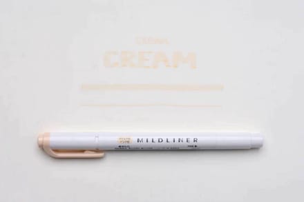 Zebra Mildliner Double-Sided Highlighter - Fine / Bold – Mild Cream / WKT7-MCR