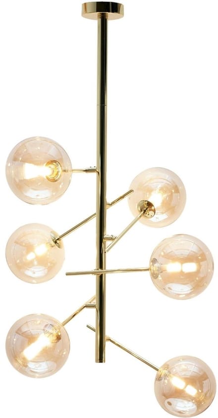 Kosilum - Onolia - Hanglamp - Goud/Messing - Metaal en glas