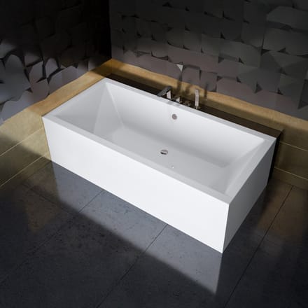 Badland QUADRO ligbad 180 x 80 cm wit met baddrager