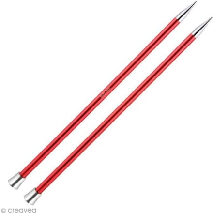 Aiguille à tricoter - KNITPRO - 40 cm - 9 mm - Aluminium coloré - Rouge