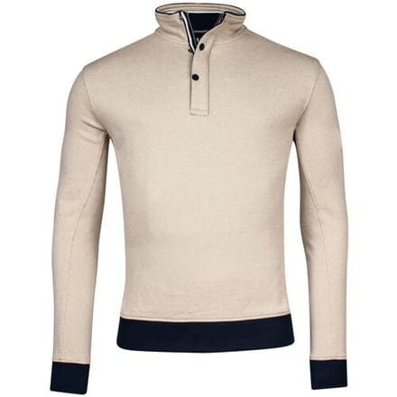 Baileys Trui Half Zip Allover Two-Tone Jacquard Interlock Donker Zand / male