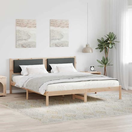 vidaXL - Bedframe - Donkergrijs - 180 - x - 200 - cm - Massief - grenenhout
