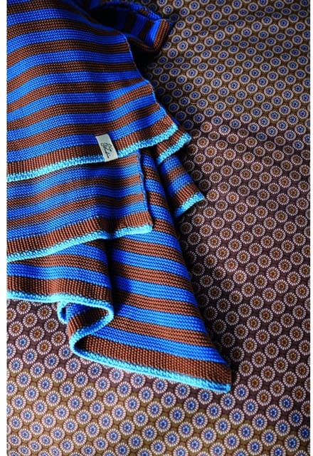 Pip Studio Bonsoir Stripe Plaid - 130x170 cm - Blauw