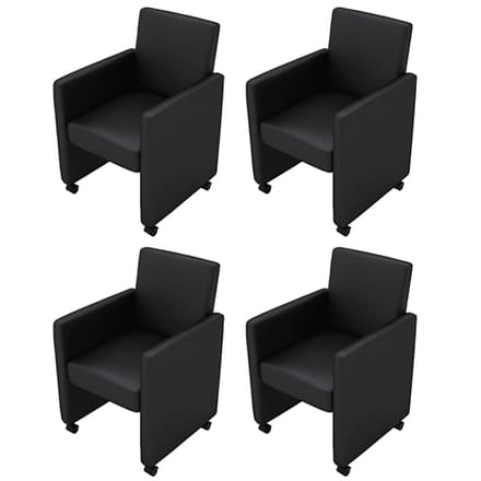 vidaXL - Eetkamerstoelen - 4 - st - kunstleer - zwart
