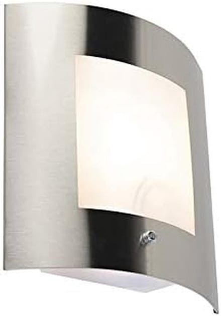 Moderne Zilveren Buitenwandlamp RVS met Licht-Donker Sensor - Rechthoekig IP44