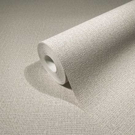 Kumano - Linnenlook - Wallpaper - Behang - Vliesbehang - Beige/Wit - 0,53 x 10,05 M.