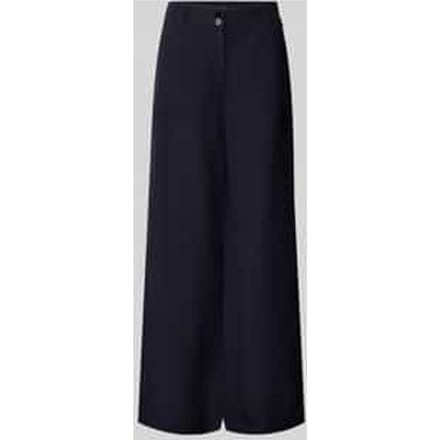 wide fit stoffen broek van viscosemix met linnen-aandeel