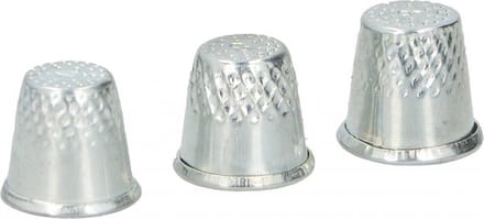 vingerhoedjes 16 - 18 mm staal zilver 3 stuks