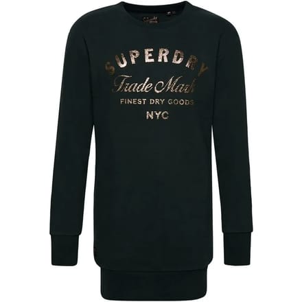 Superdry - Luxe jersey jurk met metallic logo - Dames - Jurken