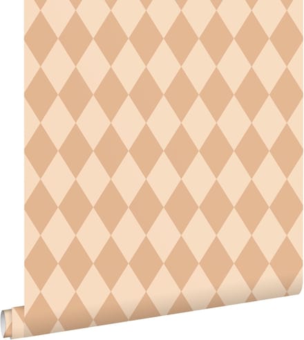 ESTAhome behang ruiten perzik roze - 50 x 900 cm - 132123