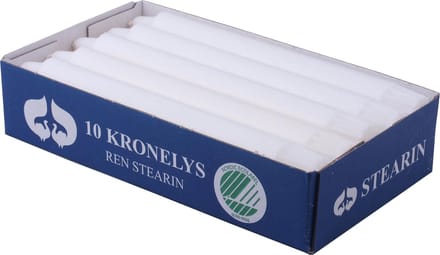 Dinerkaarsen - 100% stearine - wit - tafelkaars - 20 cm hoog