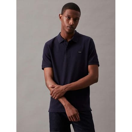 Calvin Klein Stretch Pique Slim Button Polo Night Sky heren L