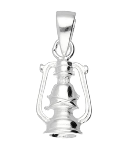 Zilveren Olielamp Stormlamp kettinghanger