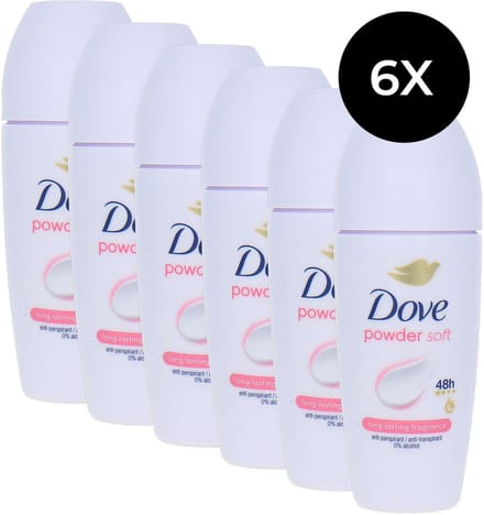 Dove Powder Soft Deo Roller - 6 x 50 ml