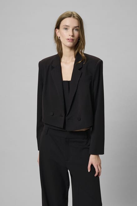 My Essential Wardrobe Reecemw Short Blazer Blazers Dames - Zwart - Maat 40
