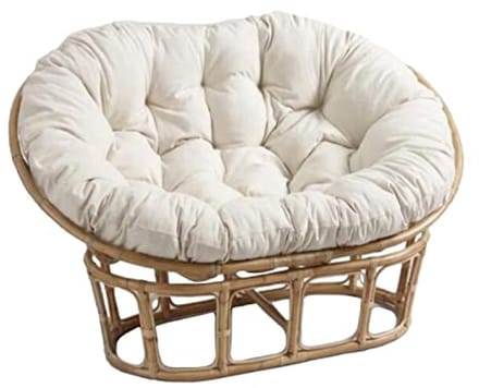 Papasan Vierhoek Boog Stoelkussen - Dubbel Oversized Zitkussen 170x120 cm, Waterdicht Polyester - Wit