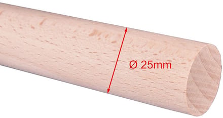 Ronde Houten Staven Beuk 1 Meter Lengte Leverbaar in Verschillende Diameters