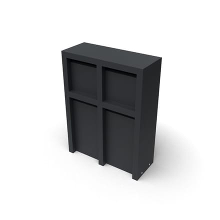 Litru Quatro zwart Brievenbus met 4 bussen L75 x B30 x H100 cm Geroba