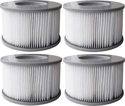 AllSpares Spa Waterfilter (4St.) geschikt voor MSpa / SC802 / 40104 zonder filterhouder (Ø110x70mm)