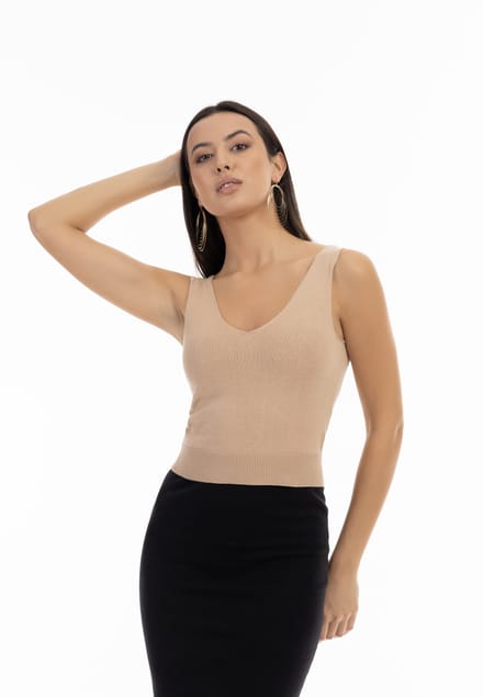 faina Gebreide tanktop