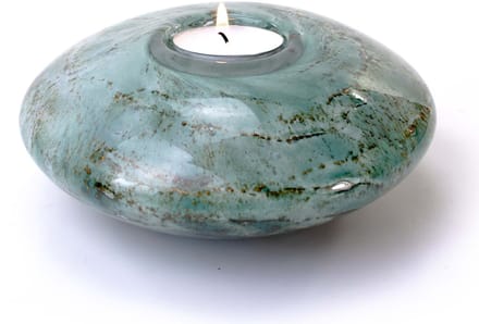 Loranto - Mini Urn Waxinelichthouder Disc Turquoise - Urnen voor thuis