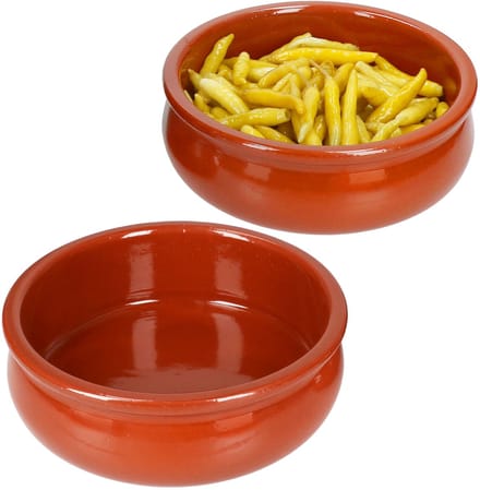 Set van 2 cazuela klei kommen Berlijn bol 15cm - 99515