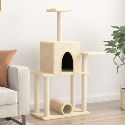 vidaXL Kattenmeubel met sisal krabpalen 122 cm crèmekleurig