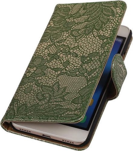 Huawei Honor Y6 - Lace Donker Groen Booktype Wallet Hoesje