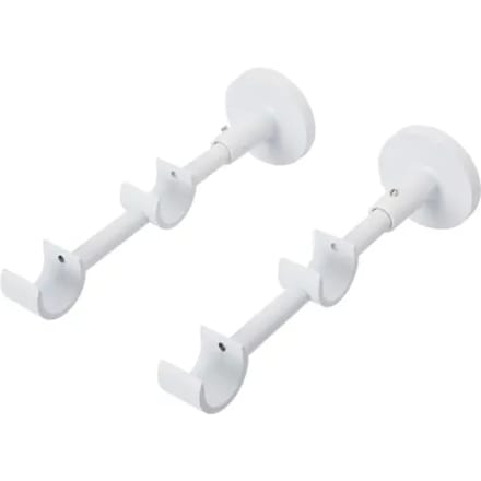 Decomode - Gordijnsteun - Metaal - Wit - Voor Roede Dia. 20mm - 2 Stuks