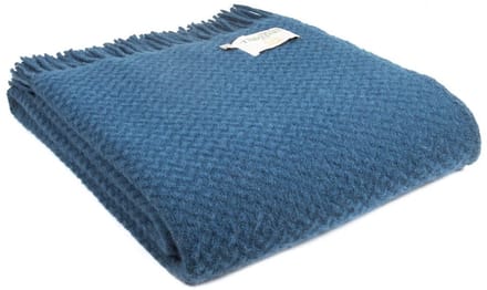 Plaid Wafer Blauw - 150x183 - Nieuw Wol - Tweedmill UK