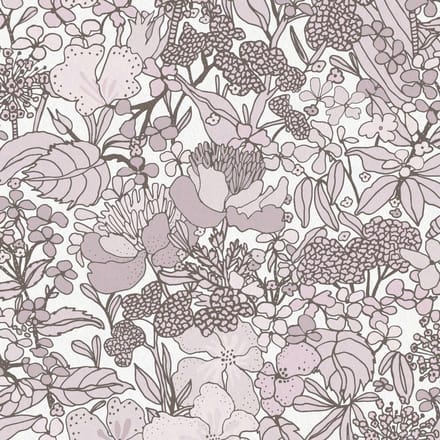 RETRO BLOEMEN BEHANG | Vintage - lichtroze bruin wit - "Architects Paper" A.S. Création Floral Impression