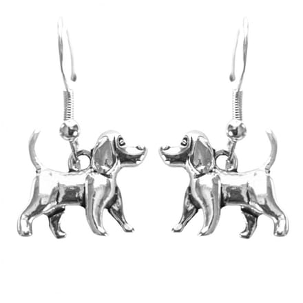 Oorbellen-Hond - zilveren haak - Charme Bijoux