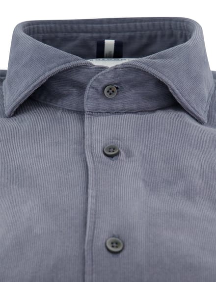 Overhemd Profuomo blauw corduroy
