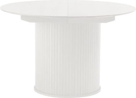 eettafel Nola rond eikenhout uitschuifbaar Ø120-167 cm - wit