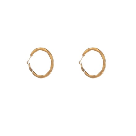 Go Dutch Label Oorringen Dented Hollow Hoop - 40mm Goudkleurig