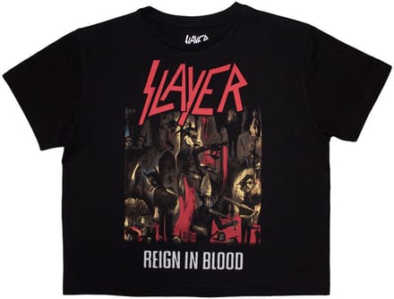 Slayer - Reign In Blood Crop top - L - Zwart