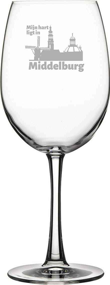 Gegraveerde Rode wijnglas 58cl Middelburg