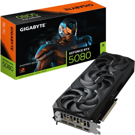 GIGABYTE GeForce RTX 5080 WindForce 3 - 16GB GDDR7 RAM - Grafische kaarten