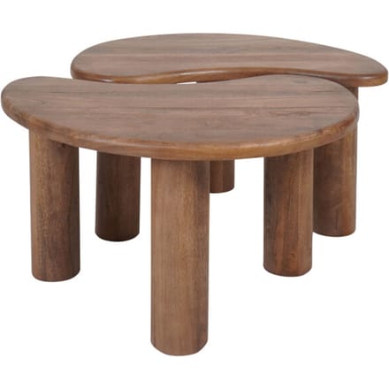 Salontafel Lina - Mangohout - Set van 2 - Organisch - Japandi