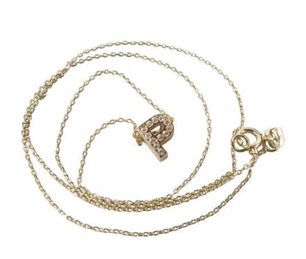 Gouden ketting met P zirkonia hanger