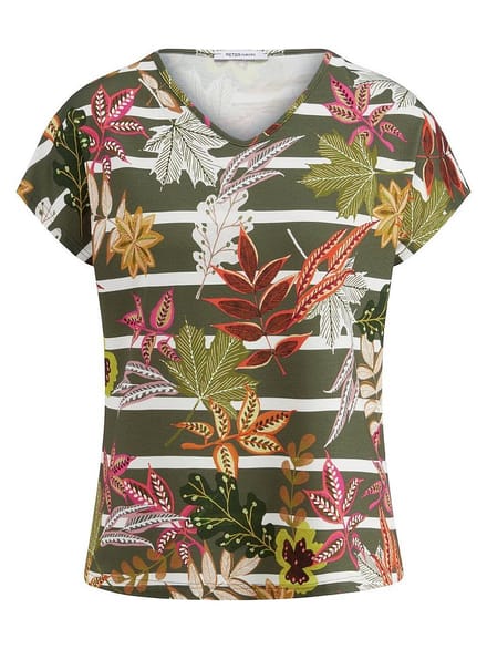 Shirt ronde hals Van Peter Hahn groen