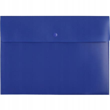 Blauwe A4 PP Envelop Map met Drukknoop - Biurfol
