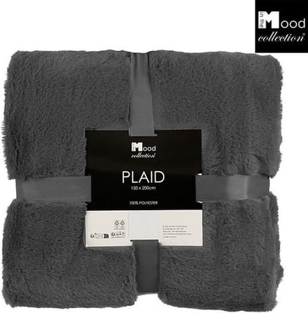 In The Mood Collection Bronte Fleece Deken – L200 x B150 cm – Antraciet