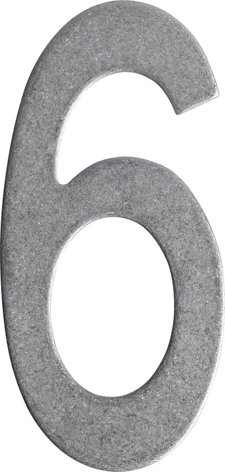 Intersteel Huisnummer 6 150mm rvs getrommeld
