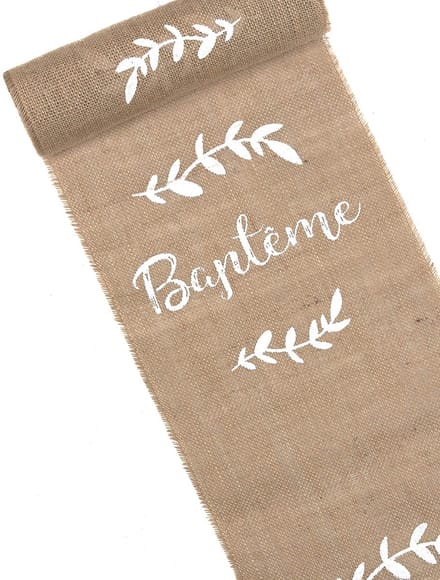ARTYFETES - Tafelloper van jute voor doop en bladeren 5 m