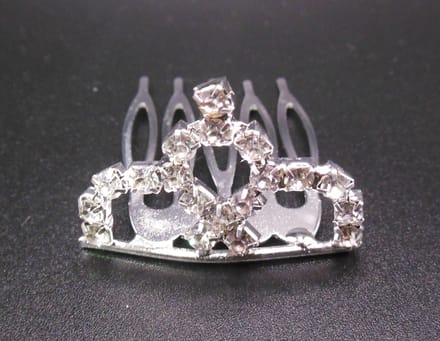 Tiara mini ronde vormen met puntje bovenop strass