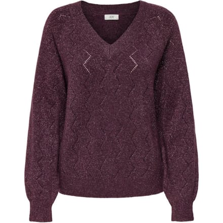 Jacqueline de Yong Jdyaspen life ls v-neck pullover knt bordeaux