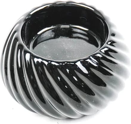 Housevitamin - Waxinelichthouder 'Ribbled' (Zwart)